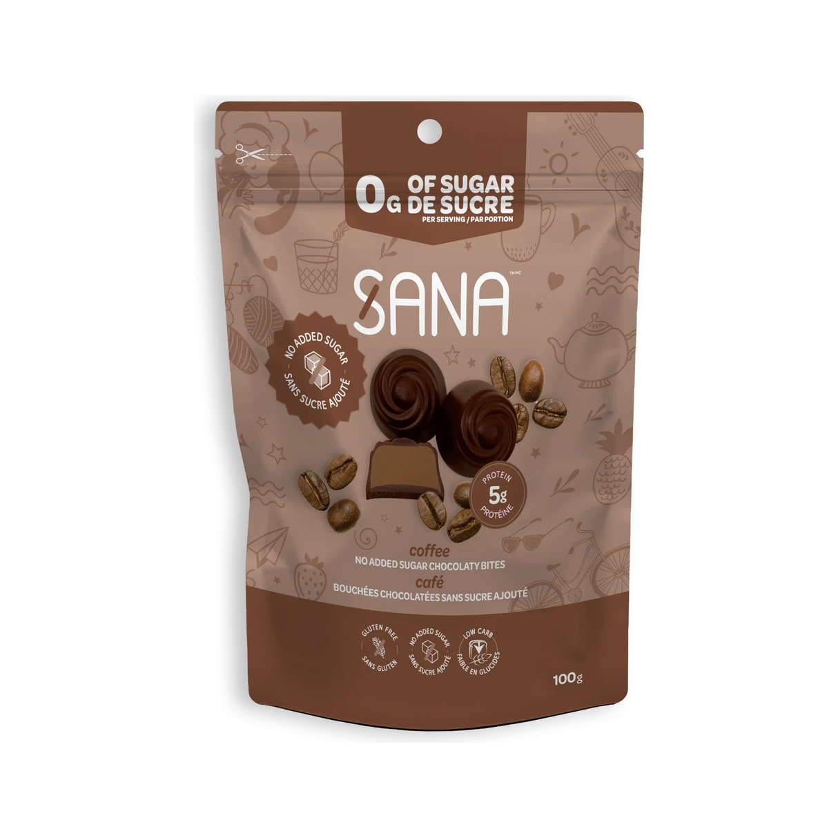Sana - Chocolaty bites - Coffee - 100g