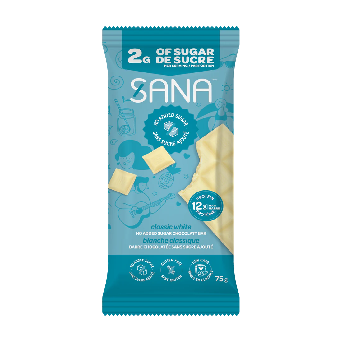 Sana - Chocolaty Bar - White Chocolaty Classic - 75g