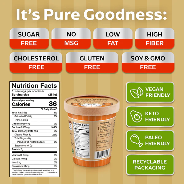 Skinny - Konjac Noodle Soup - Mushroom Flavor - 10oz Cup