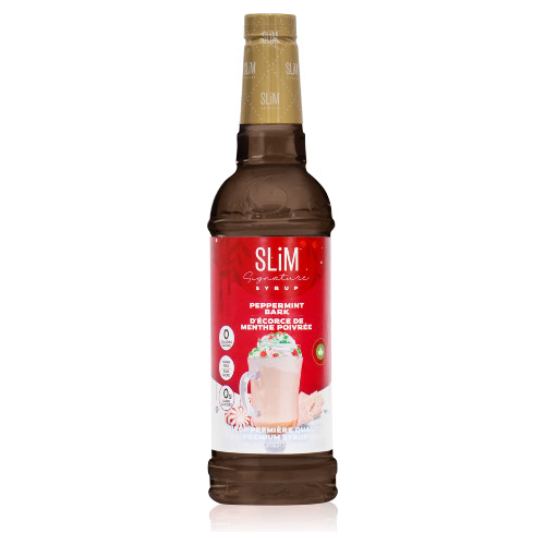 Slim Syrups - Sugar Free Syrup (Holiday Edition) - Peppermint Bark - 750ml Bottle