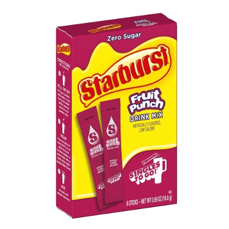 Starburst Zero Sugar Singles-to-Go - Fruit Punch - 6 sticks