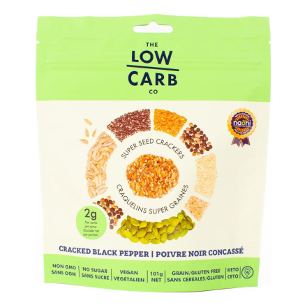 The Low Carb Co - Super Seed Keto Cracker - Cracked Pepper - 101g