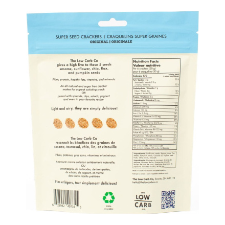 The Low Carb Co - Super Seed Keto Cracker - Original - 101g