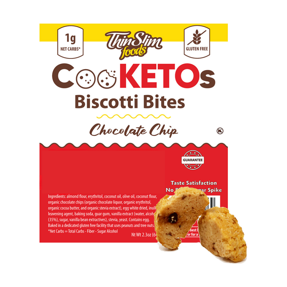 ThinSlim Foods - Keto Cookies - Biscotti Bites Chocolate Chip - 64g