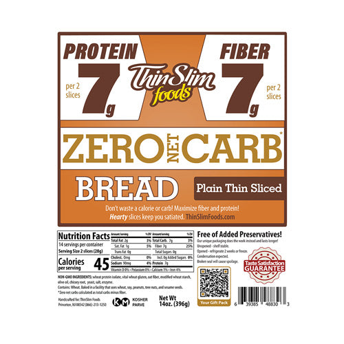 ThinSlim Foods - Zero Net Carb - Bread - Plain Thin Sliced