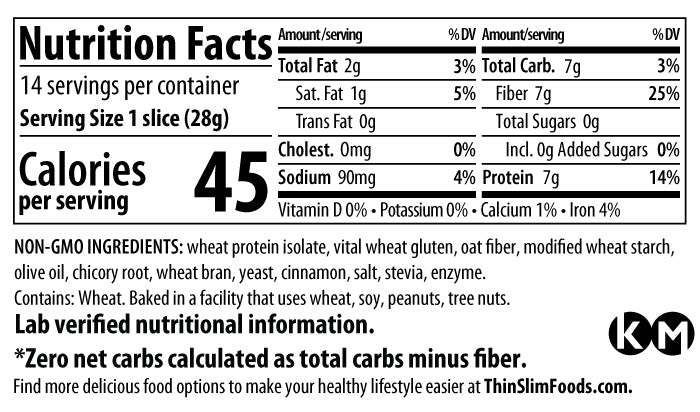 ThinSlim Foods - Zero Net Carb - Bread - Honey