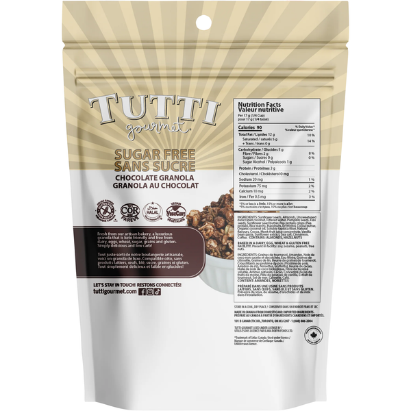 Tutti Gourmet Keto Granola Chocolate 190 g Low Carb Canada
