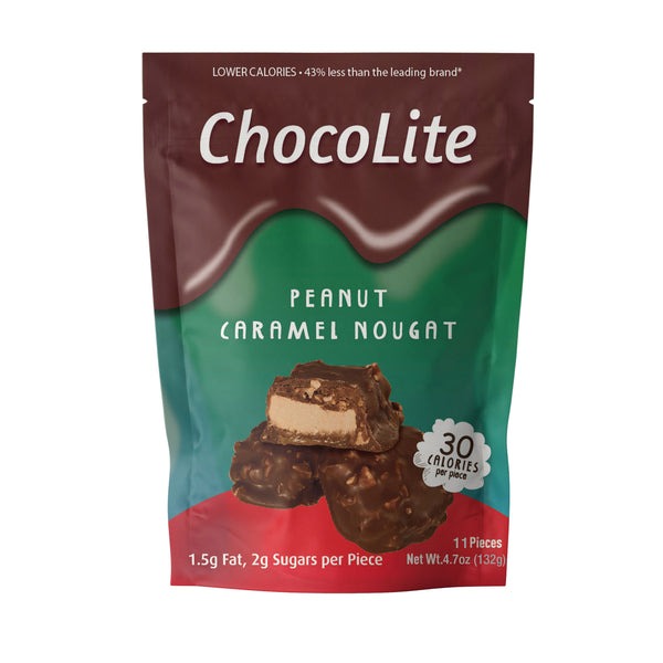 HealthSmart - ChocoLite - Peanut Carmel Nougat (11 Pieces Pouch) - 132g