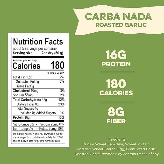Al Dente - Carba-Nada - Roasted Garlic Fettuccine - 10 oz