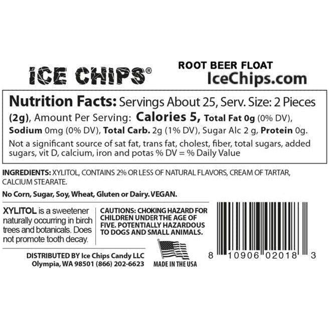 Chips de glace - Bonbons sans sucre au xylitol - Flotteur de bière de racine - 1,76 oz