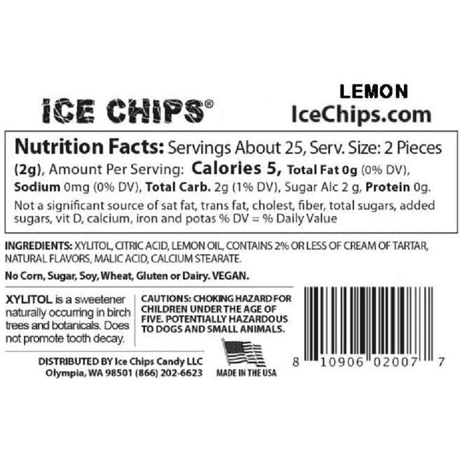 Chips de glace - Bonbons sans sucre au xylitol - Citron - 1,76 oz