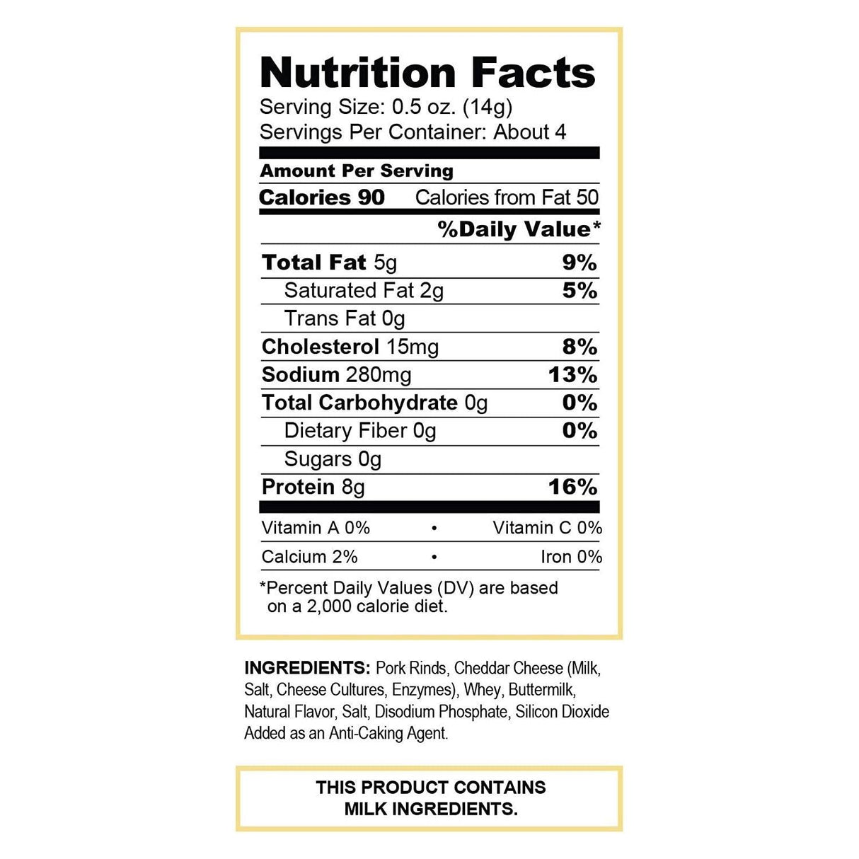 Pork King Good - Fried Pork Rinds - White Cheddar - 1.75 oz bag