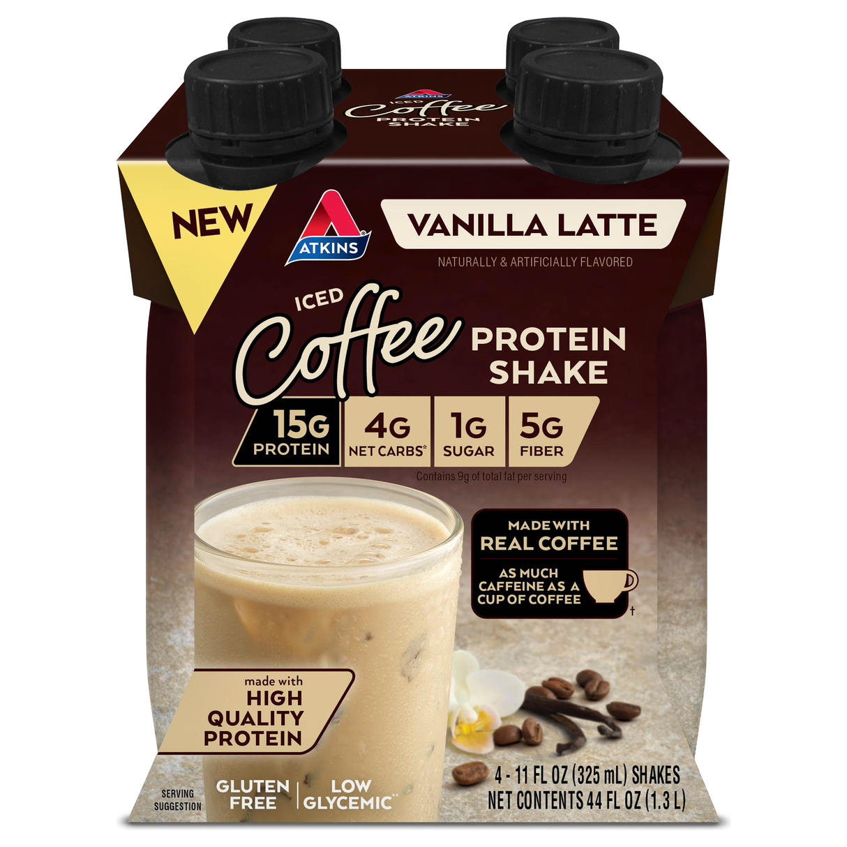 Atkins Iced Protein Shake - Vanille Latte - 4 Pk
