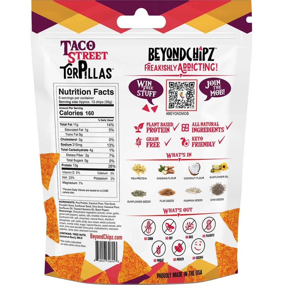 BeyondChipz Torpillas - Taco Street - 5.3 oz Bag