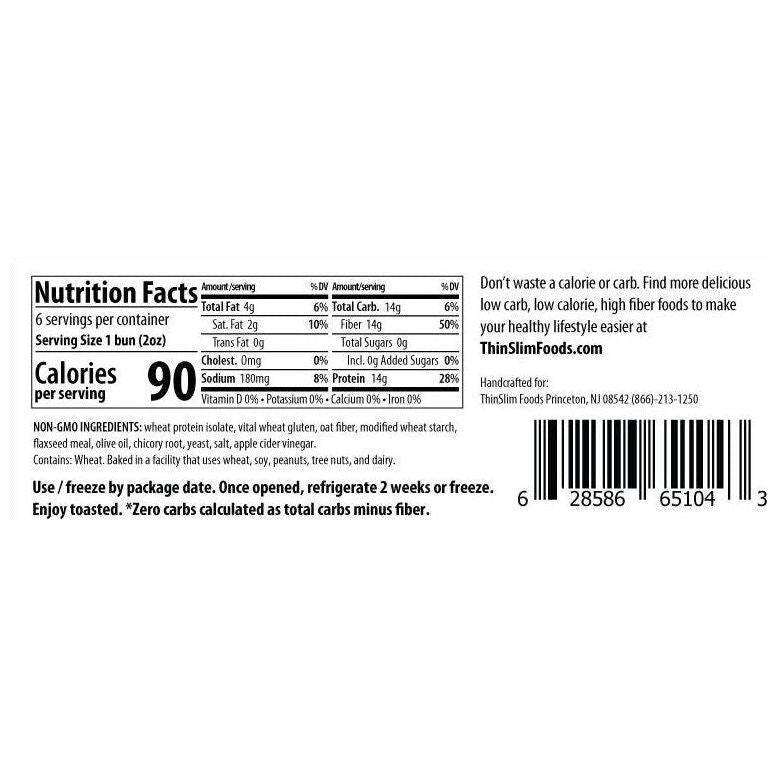 ThinSlim Foods - Zero Net Carb - Sandwich Rolls (Hamburger Buns) - 12 oz. bag