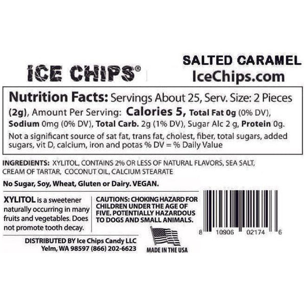 Ice Chips Xylitol Sugar Free Candy Salted Caramel 1.76 oz Low
