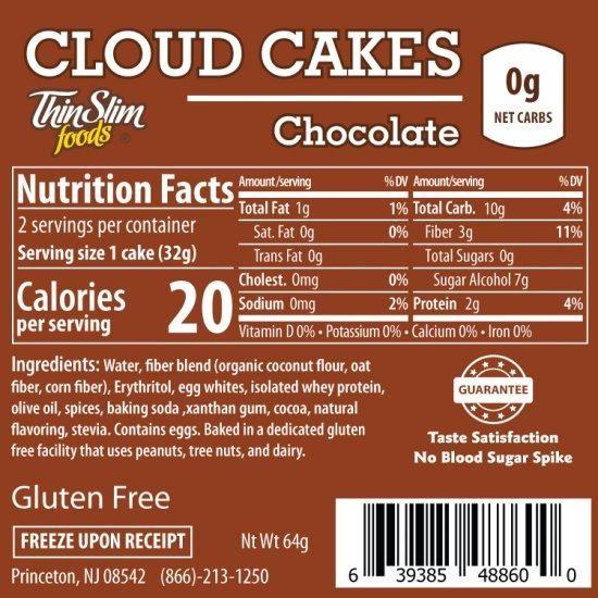 ThinSlim Foods - Cloud Cakes - Chocolate - 2pack