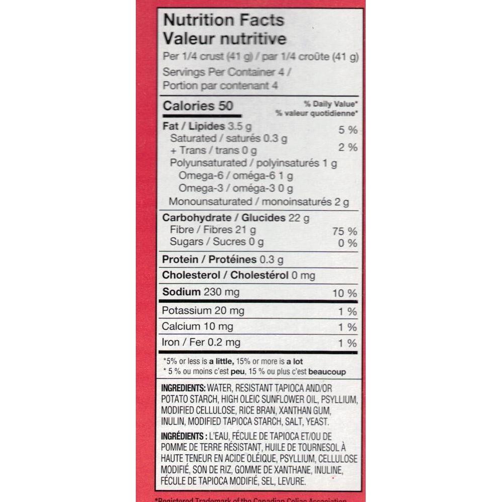 Carbonaut - Croûte à Pizza Mince Sans Gluten 10"