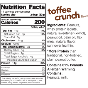 Nuts N More - High Protein Spread - Toffee Crunch - 16 oz