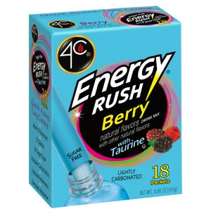 Mélange pour boissons 4C Energy Rush - Baies - 18 sachets