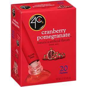 Mélange pour boisson totalement léger 4C - Canneberge et grenade - 20 sachets