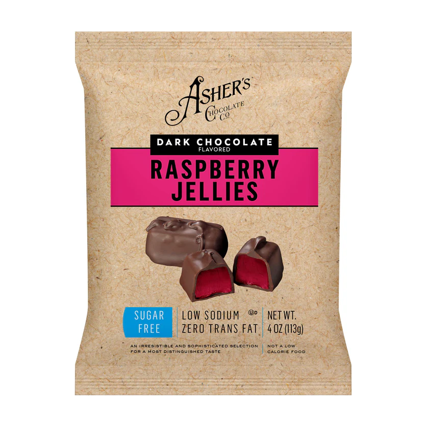 Asher's Chocolate - Sugar Free Candy - Dark Chocolate Raspberry Jellie ...