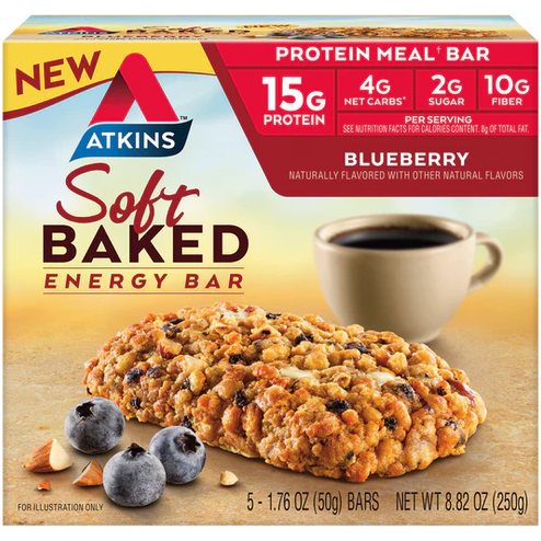 Atkins - Meal Bars - Soft Baked Blueberry - 5 Bars - 8.82oz