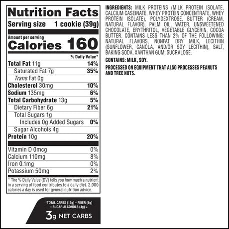 Atkins - Protein Cookies - Chocolate Chip - 4 Cookies (156g)