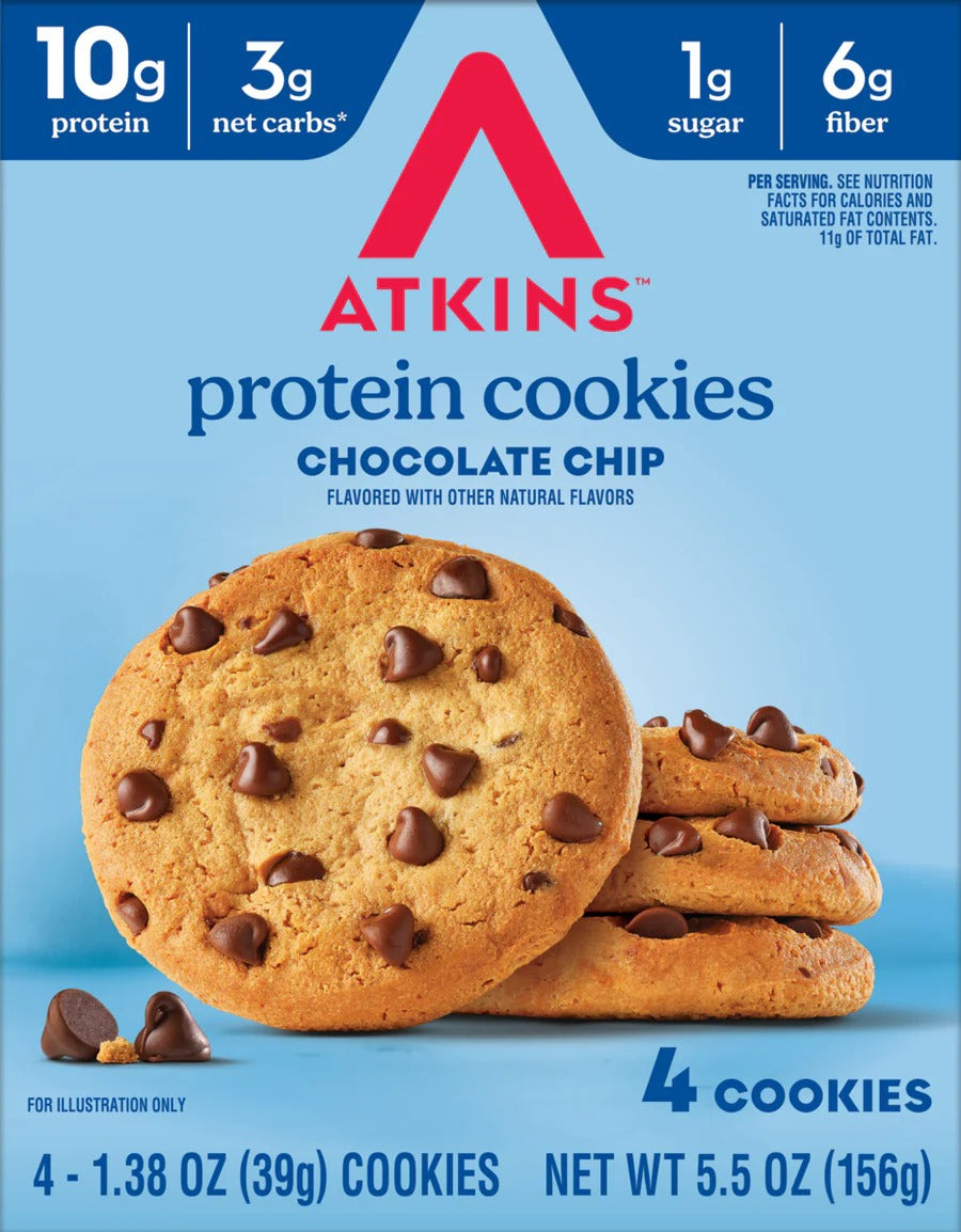 Atkins - Biscuits protéinés - Pépites de chocolat - 4 Biscuits