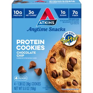 Atkins - Biscuits protéinés - Pépites de chocolat - 4 Biscuits