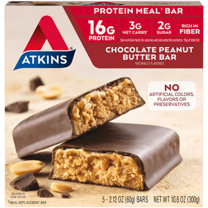 Atkins - Barre Protéinée - Beurre de Cacahuète Chocolaté - 5 Barres