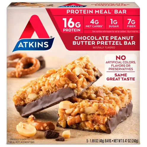 Atkins - Meal Bars - Chocolate Peanut Butter Pretzel - 5 Bars