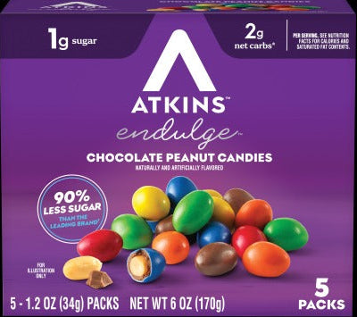 Atkins Endulge - Chocolate Peanut Candies - 5 Pack - 170g