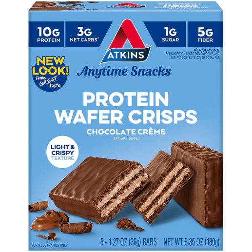 Atkins - Protein Wafer Crisp - Crème au chocolat - 5 barres 