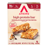 Atkins - High Protein Bars - Chocolate Peanut Butter Pretzel - 4 Bars