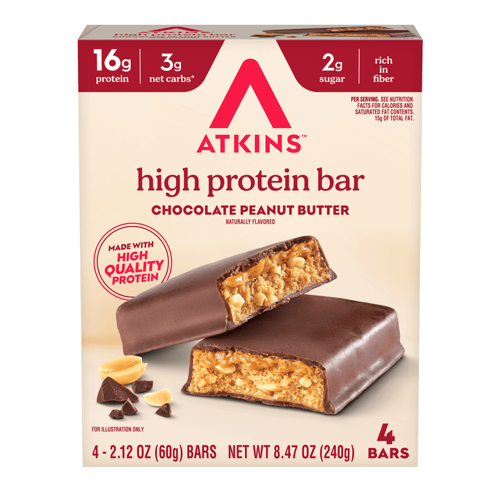 Atkins - High Protein Bars- Chocolate Peanut Butter - 4 Bars