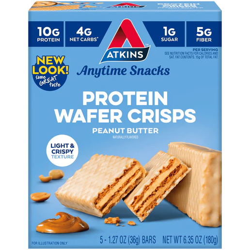 Atkins - Protein Wafer Crisp - Beurre de cacahuète - 5 Barres 
