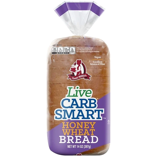 Aunt Millie's - Live Carb Smart - Honey Wheat Bread - 14oz - Low Carb ... Aunt Millie's - Live Carb Smart - Honey Wheat Bread - 14oz - Low Carb ...