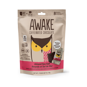 Awake Chocolate - No Sugar Added Almond Sea Salt Dark Chocolate Bites - 8x12g