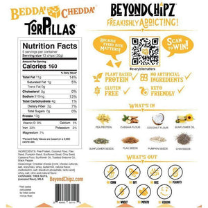 *(Best Before 26 Dec, 23) BeyondChipz Torpillas - Bedda Chedda - 5.3 oz Bag
