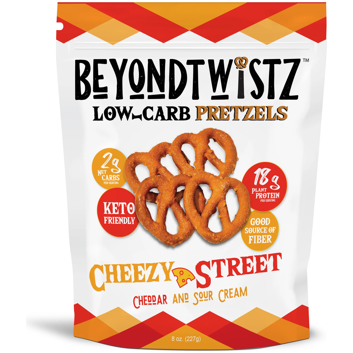 BeyondTwistz - Low Carb Pretzels - Cheezy Street - 8 oz Bag