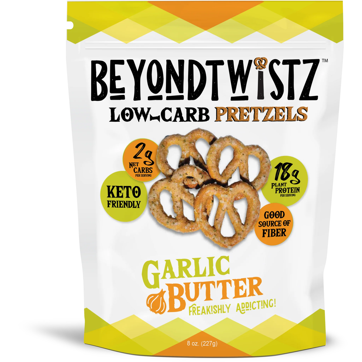 BeyondTwistz - Low Carb Pretzels - Garlic Butter - 8 oz Bag