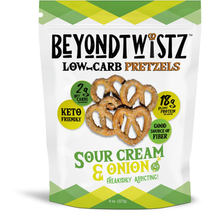 BeyondTwistz - Low Carb Pretzels - Sour Cream & Onion - 8 oz Bag