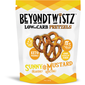 BeyondTwistz - Low Carb Pretzels - Sunny Mustard - 8 oz Bag