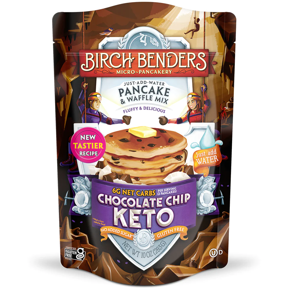 Birch Benders - Mélange à crêpes et gaufres Keto - Pépites de chocolat - 10 oz