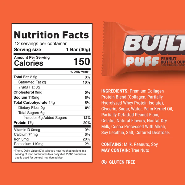 Built Bar - Protein Puff - Peanut Butter Cup - 41g