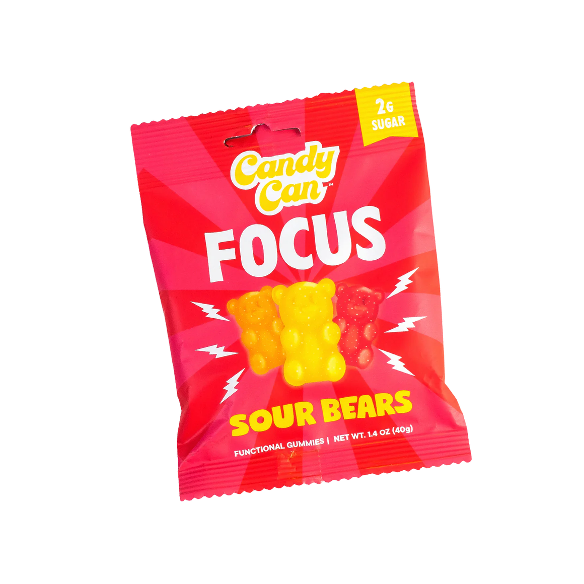Boîte de bonbons - Gummies fonctionnels - Focus Sour Bears - 1,4 oz