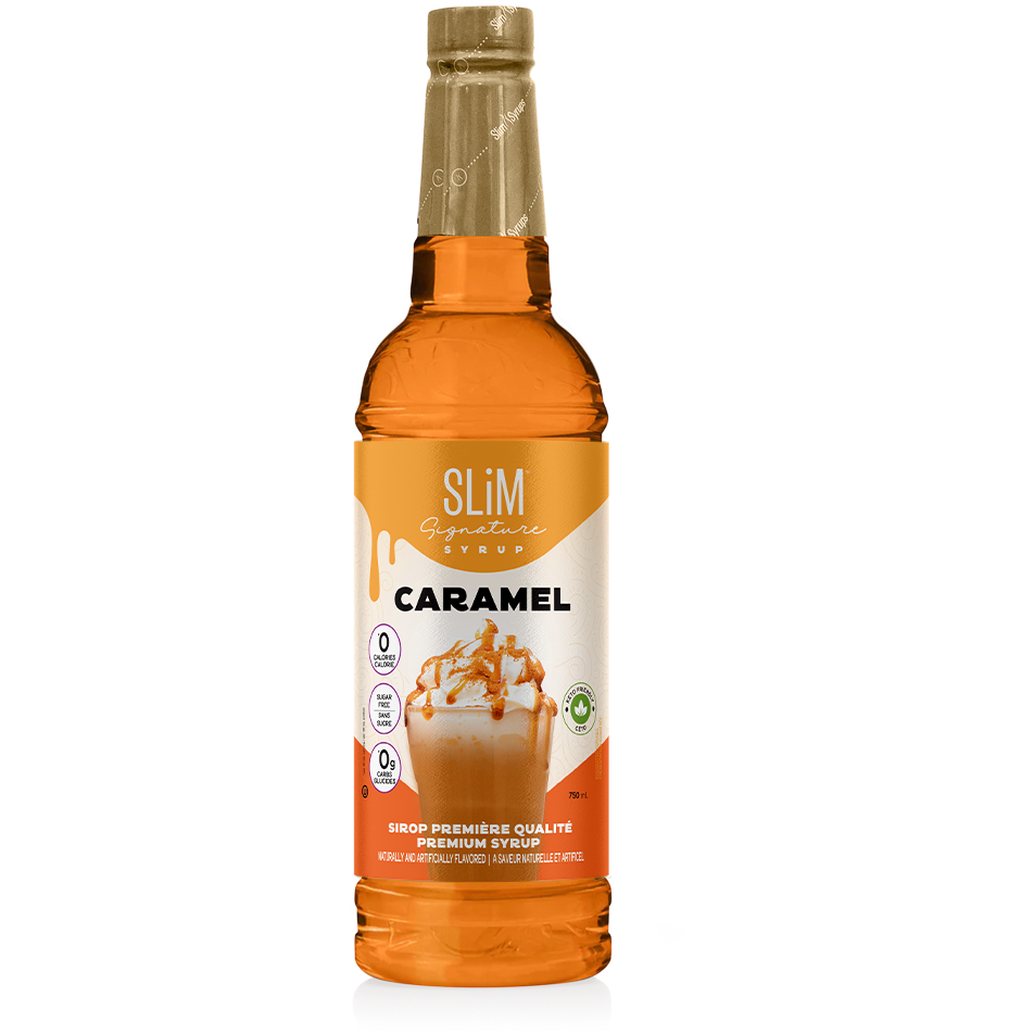 Slim Syrups - Sugar Free Caramel Syrup - 750ml Bottle - Low Carb Canada