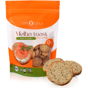 Carbolicious - Toast Melba à faible teneur en glucides - Oignon et ail - 4 oz