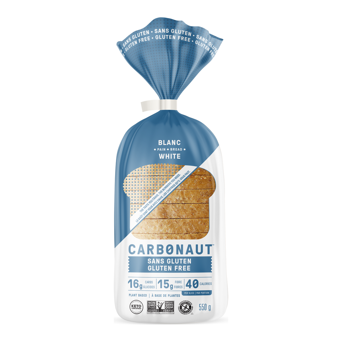 Carbonaut Gluten Free White Bread 550 g Low Carb Canada